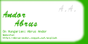 andor abrus business card